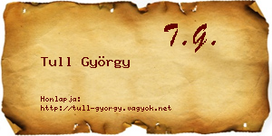 Tull György névjegykártya
